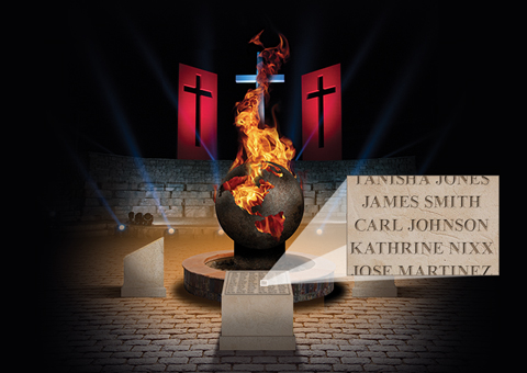 Pillar Member with Engraving at Eternal Flame